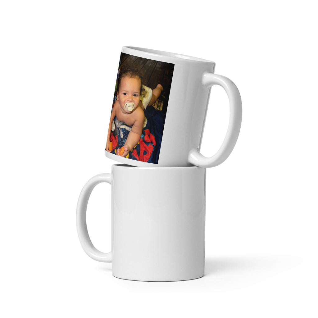 White glossy mug