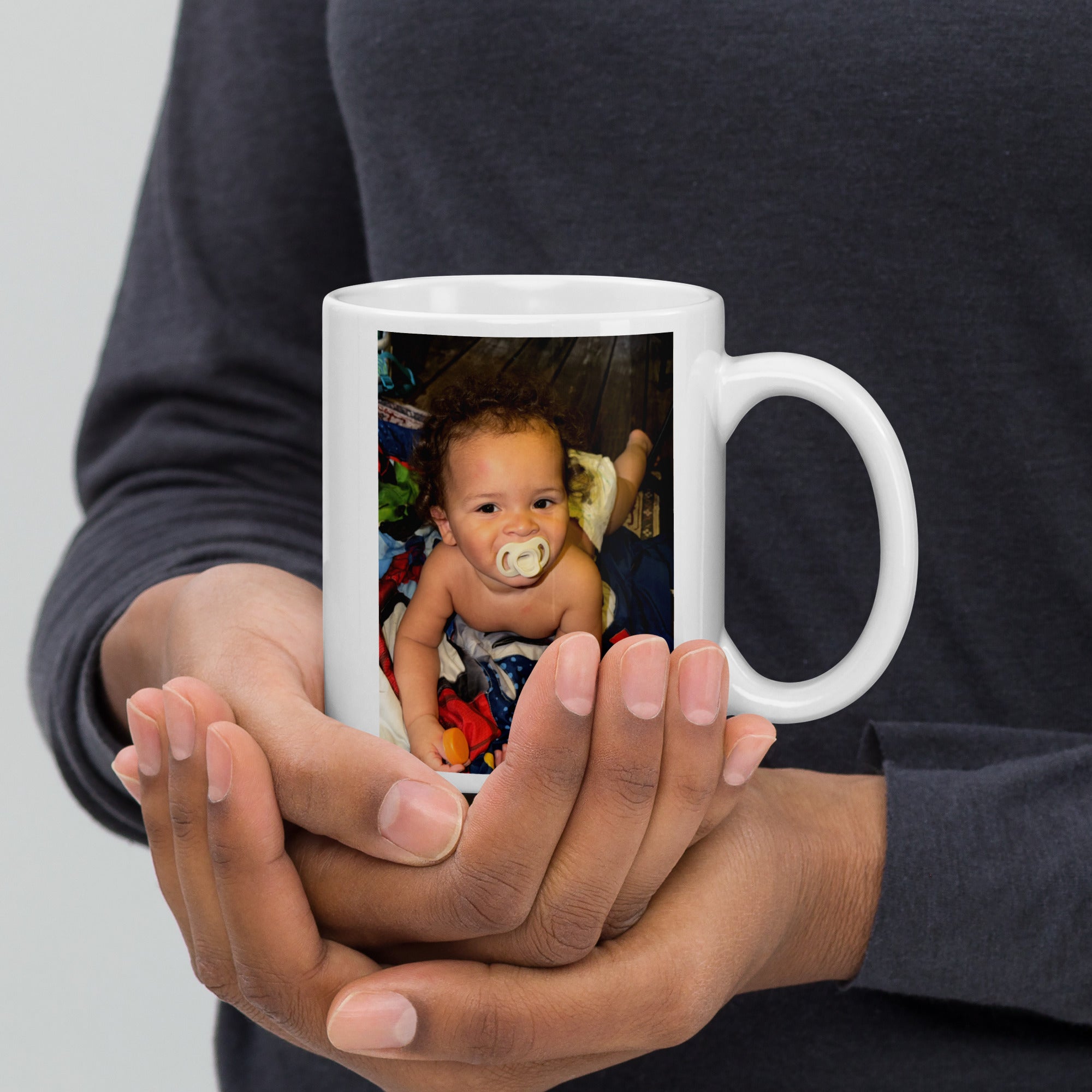White glossy mug
