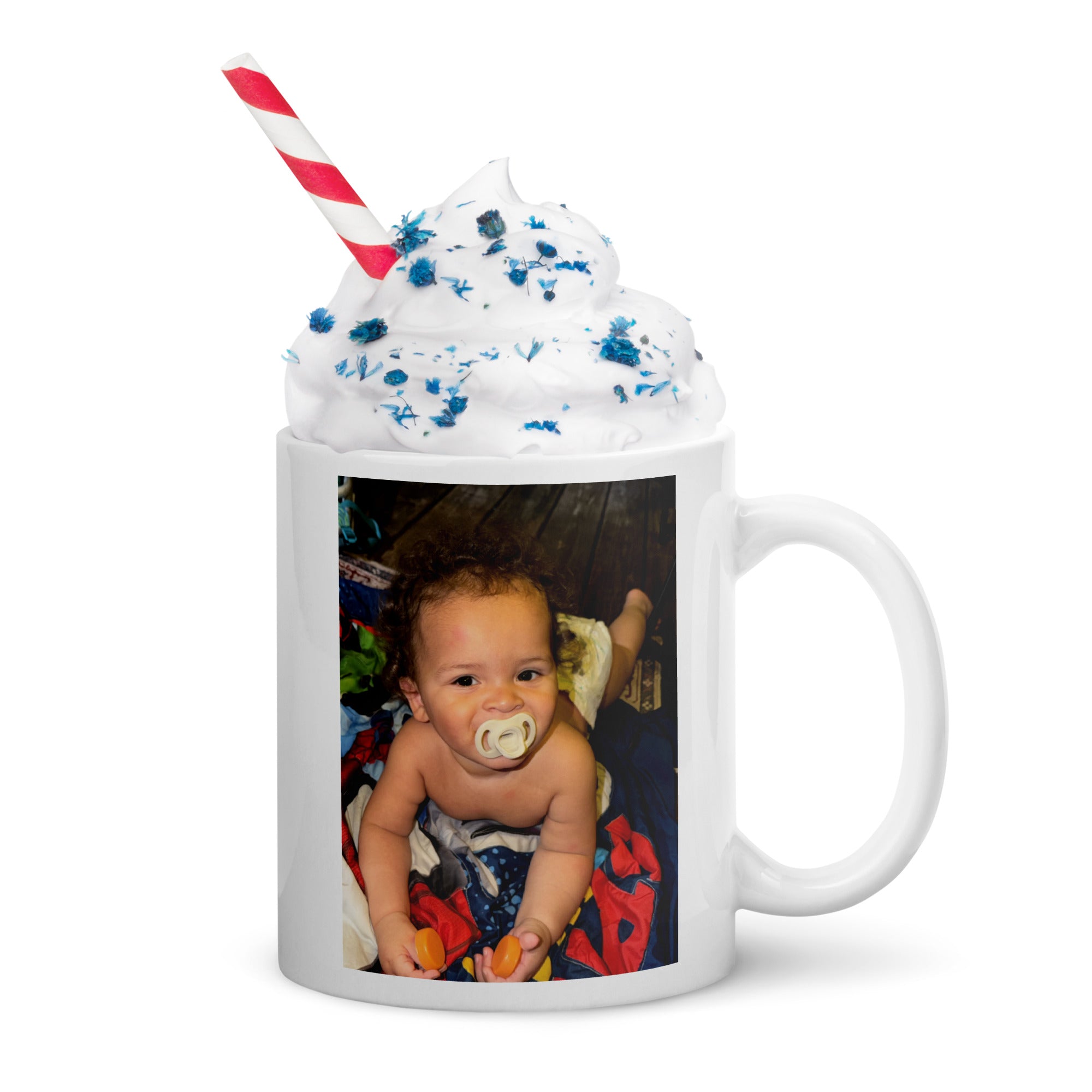 White glossy mug